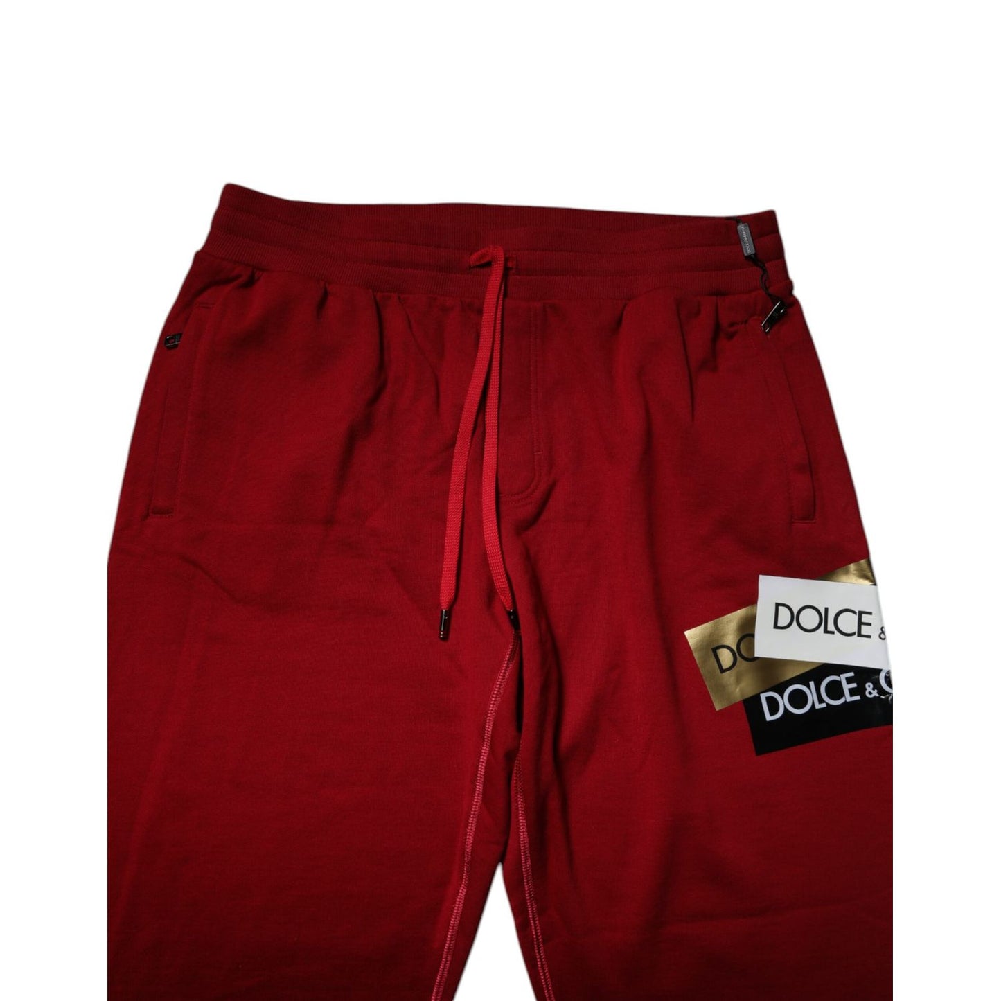 Dolce & Gabbana Red Logo Tape Cotton Jogger Sweatpants Pants Dolce & Gabbana