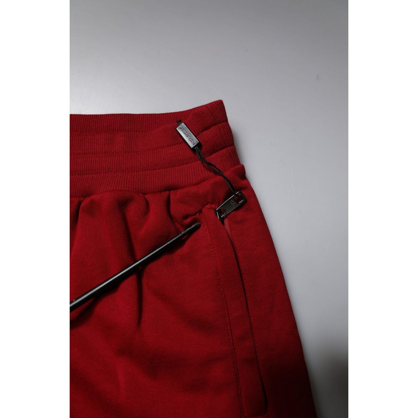 Dolce & Gabbana Red Logo Tape Cotton Jogger Sweatpants Pants Dolce & Gabbana