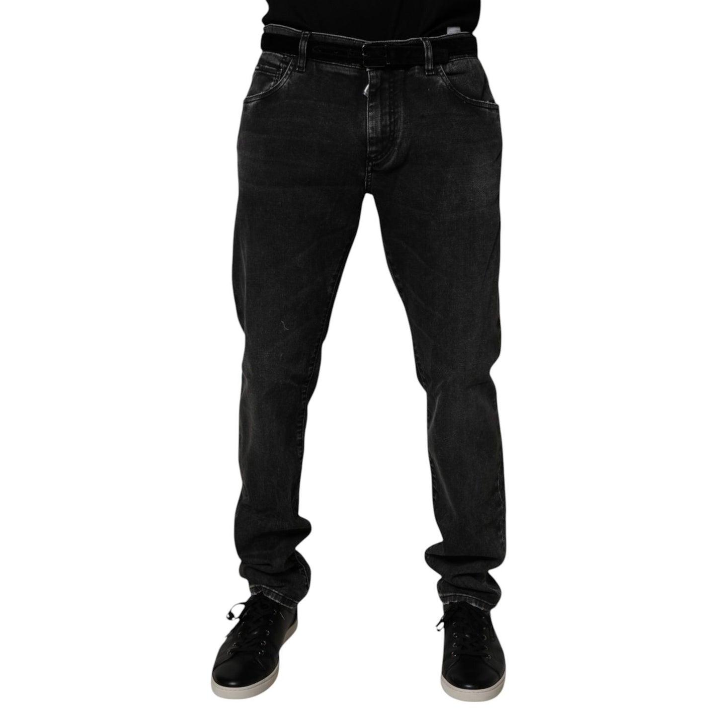 Dolce & Gabbana Black Cotton Stretch Men Skinny Denim Jeans Dolce & Gabbana