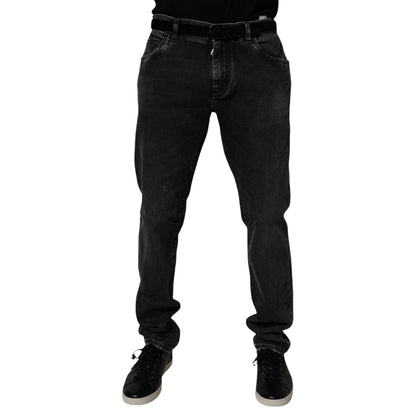 Dolce & Gabbana Black Cotton Stretch Men Skinny Denim Jeans Dolce & Gabbana