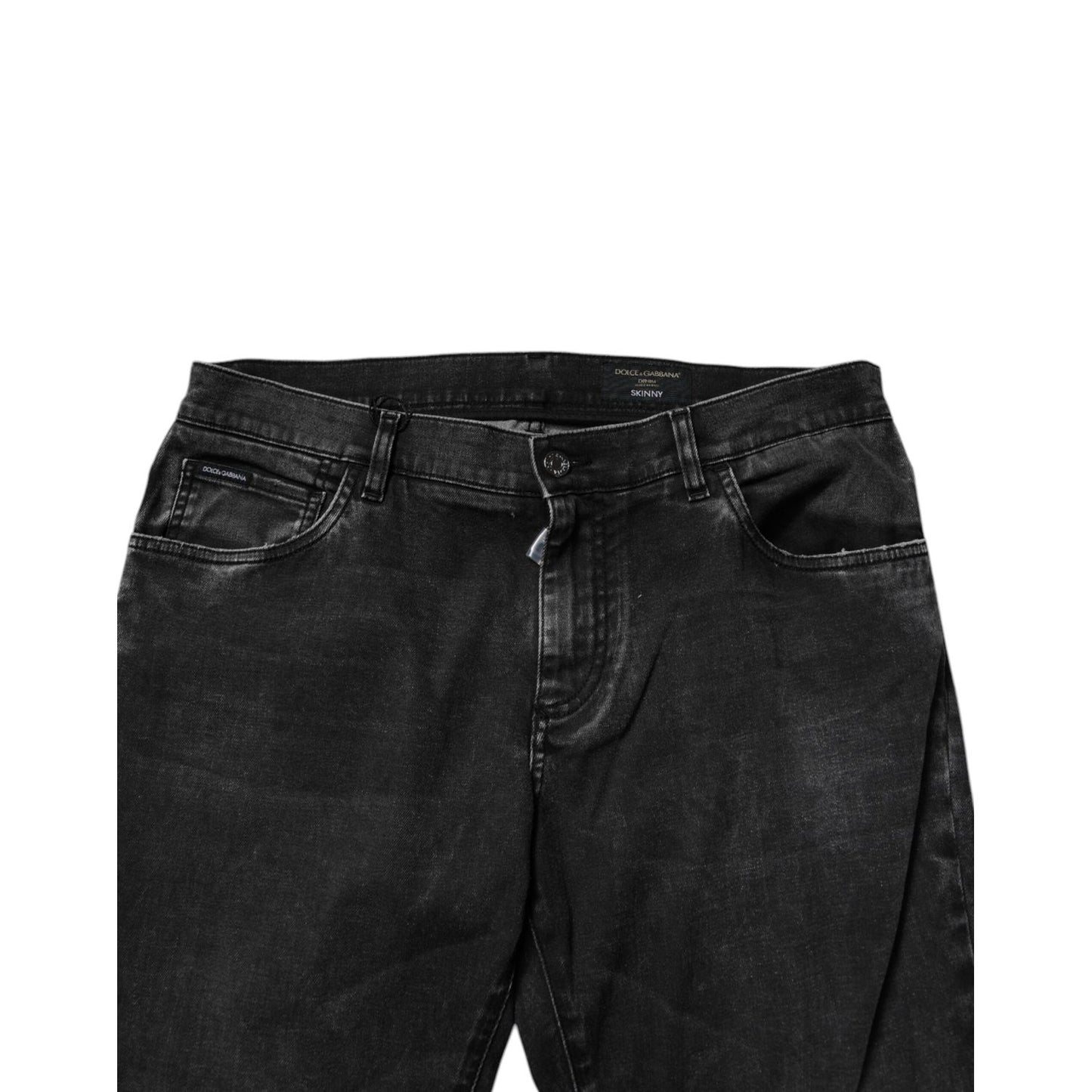 Dolce & Gabbana Black Cotton Stretch Men Skinny Denim Jeans Dolce & Gabbana