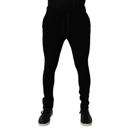 Dolce & Gabbana Black Cashmere Jogger Men Sweatpants Pants Dolce & Gabbana