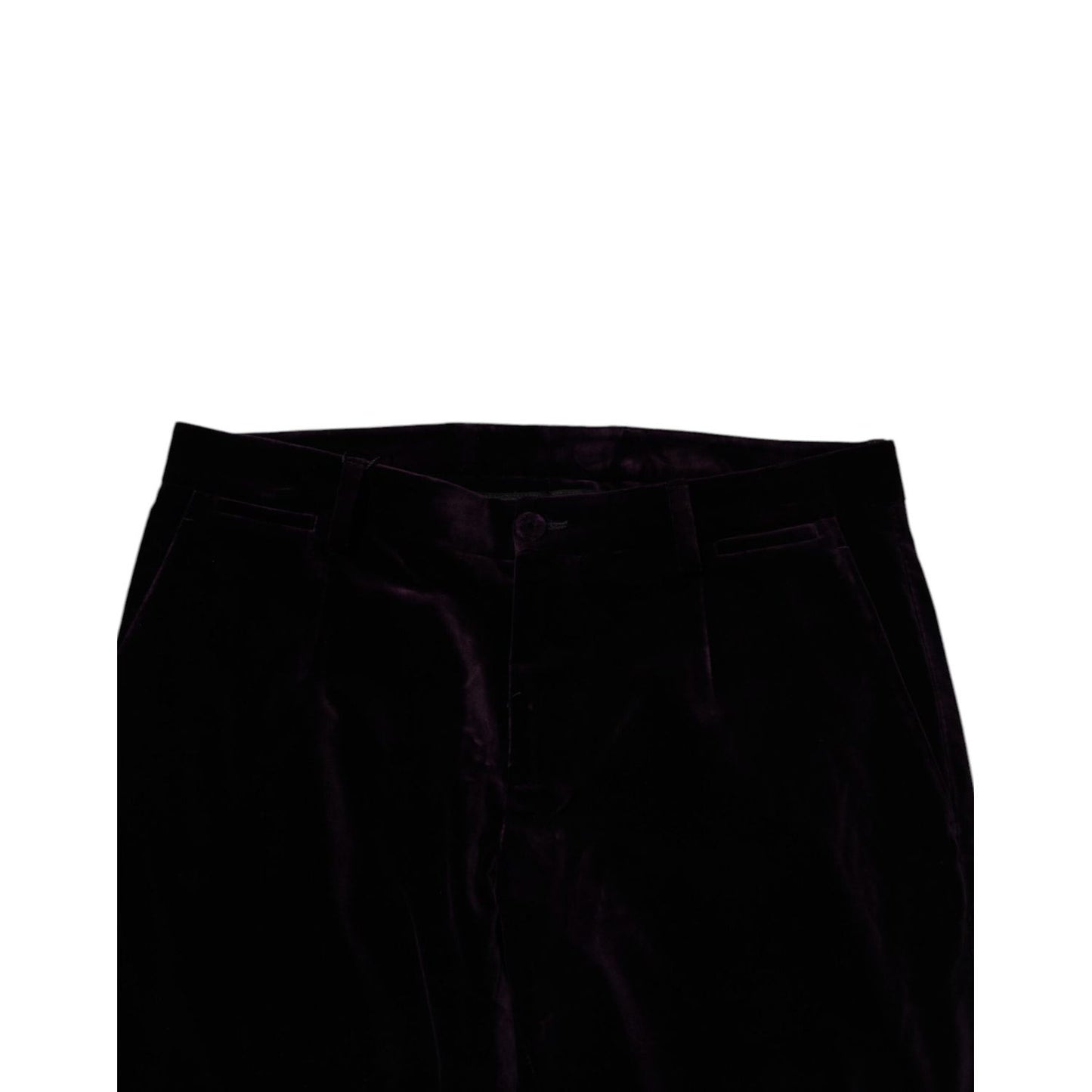 Dolce & Gabbana Violet Velvet Cotton Men Dress Formal Pants Dolce & Gabbana