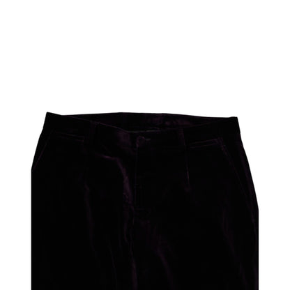 Dolce & Gabbana Violet Velvet Cotton Men Dress Formal Pants Dolce & Gabbana