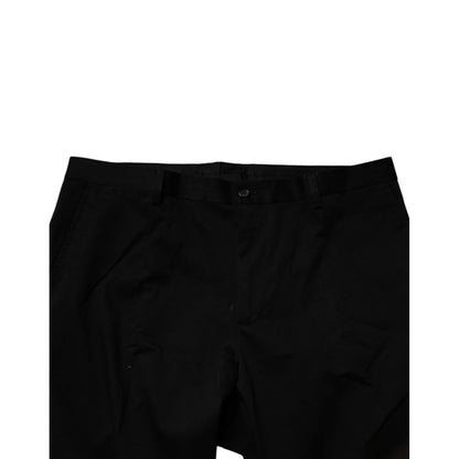 Dolce & Gabbana Black Cotton Men Skinny Dress Formal Pants Dolce & Gabbana