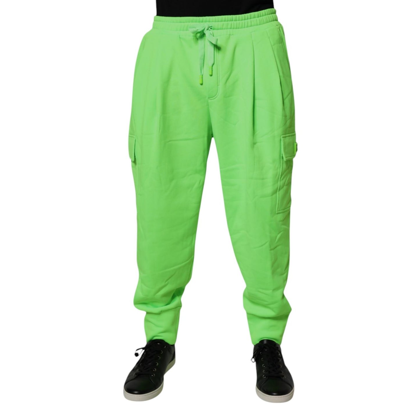 Dolce & Gabbana Neon Green Cargo Jogger Men Sweatpants Pants Dolce & Gabbana