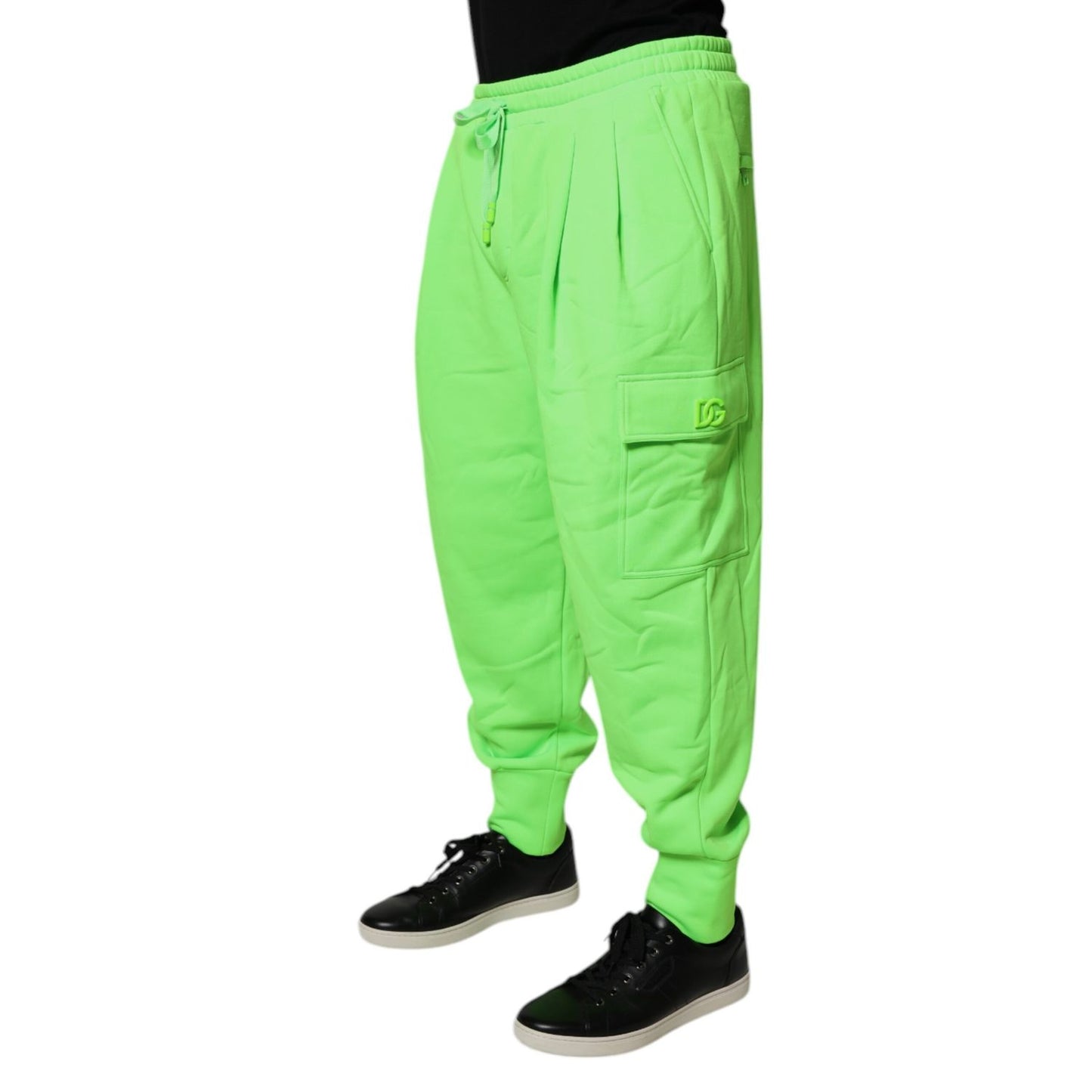 Dolce & Gabbana Neon Green Cargo Jogger Men Sweatpants Pants Dolce & Gabbana