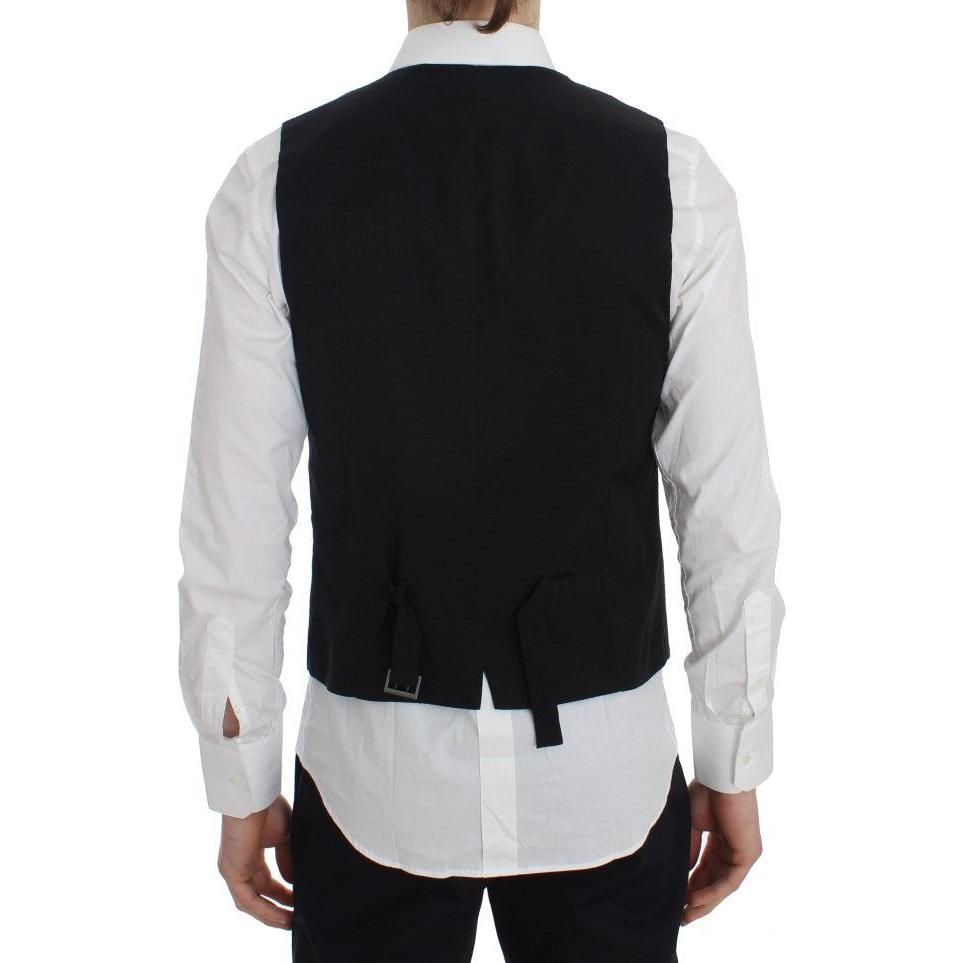Dolce & Gabbana Gray Striped Formal Vest