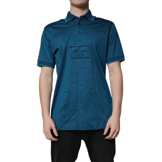 Dolce & Gabbana Blue Logo Cotton Men Polo Shirt T-shirt Dolce & Gabbana