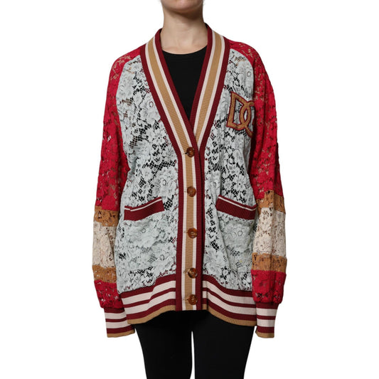 Dolce & Gabbana Multicolor Floral Lace Cardigan Sweater Dolce & Gabbana