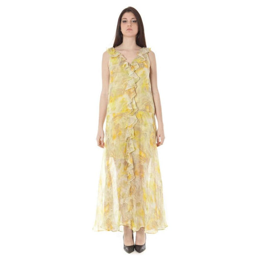 John Galliano Yellow Polyester Dress John Galliano Tan