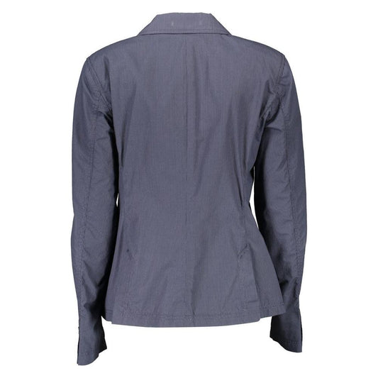Gant Blue Cotton Women Jacket Gant Dim Gray