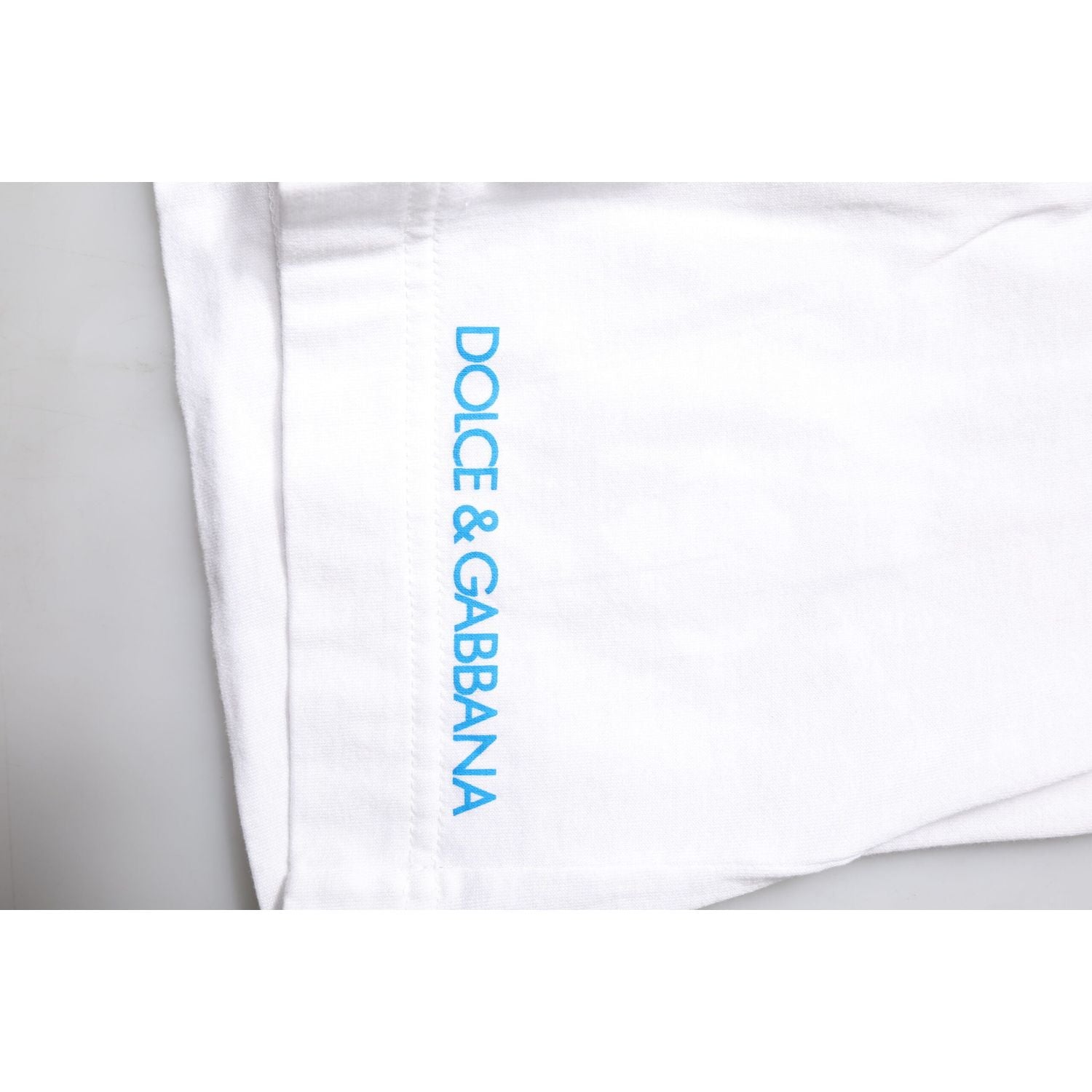 Dolce & Gabbana White Graphic Print Cotton Crew Neck T-shirt