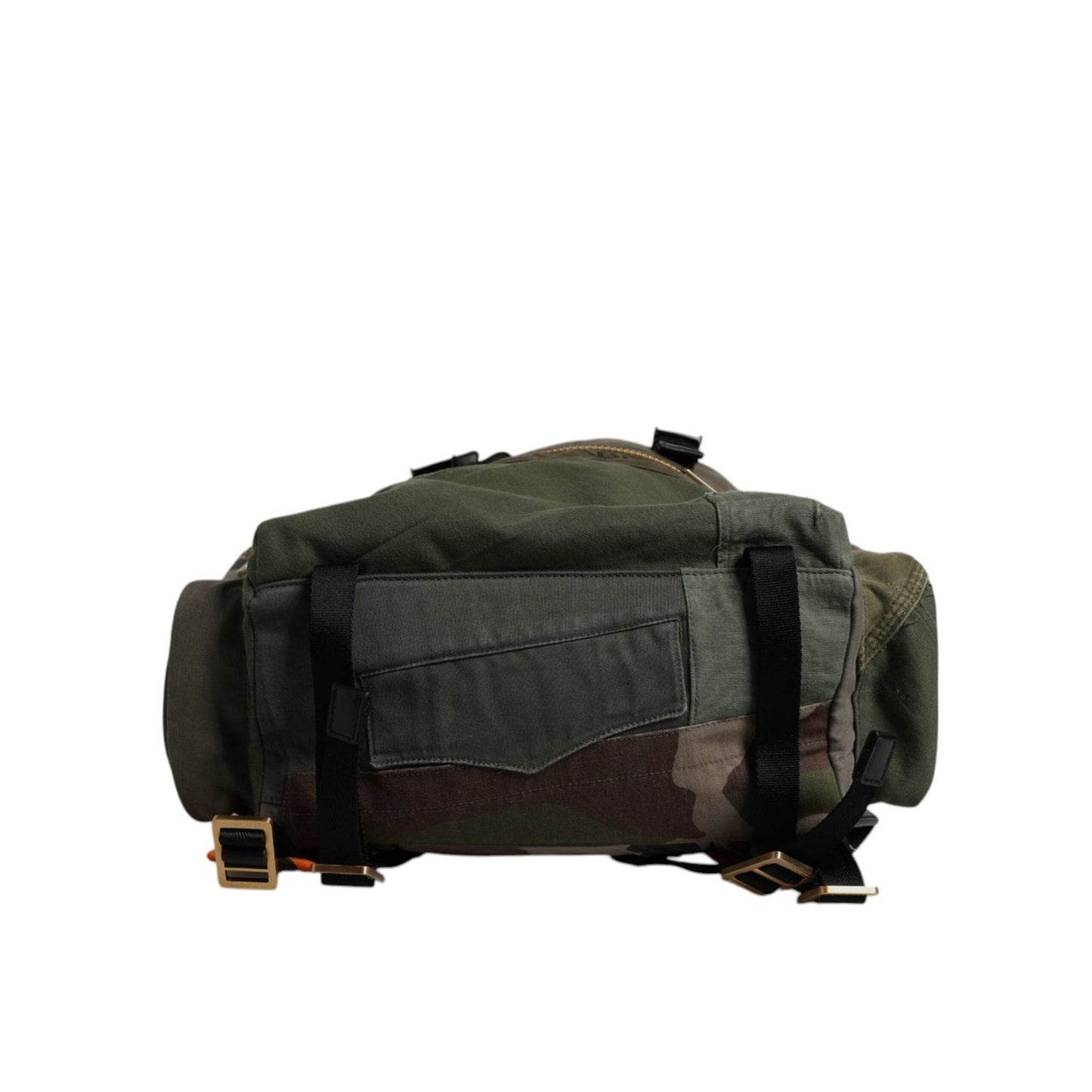 Dolce & Gabbana Military Green Patchwork Travel Backpack Bag