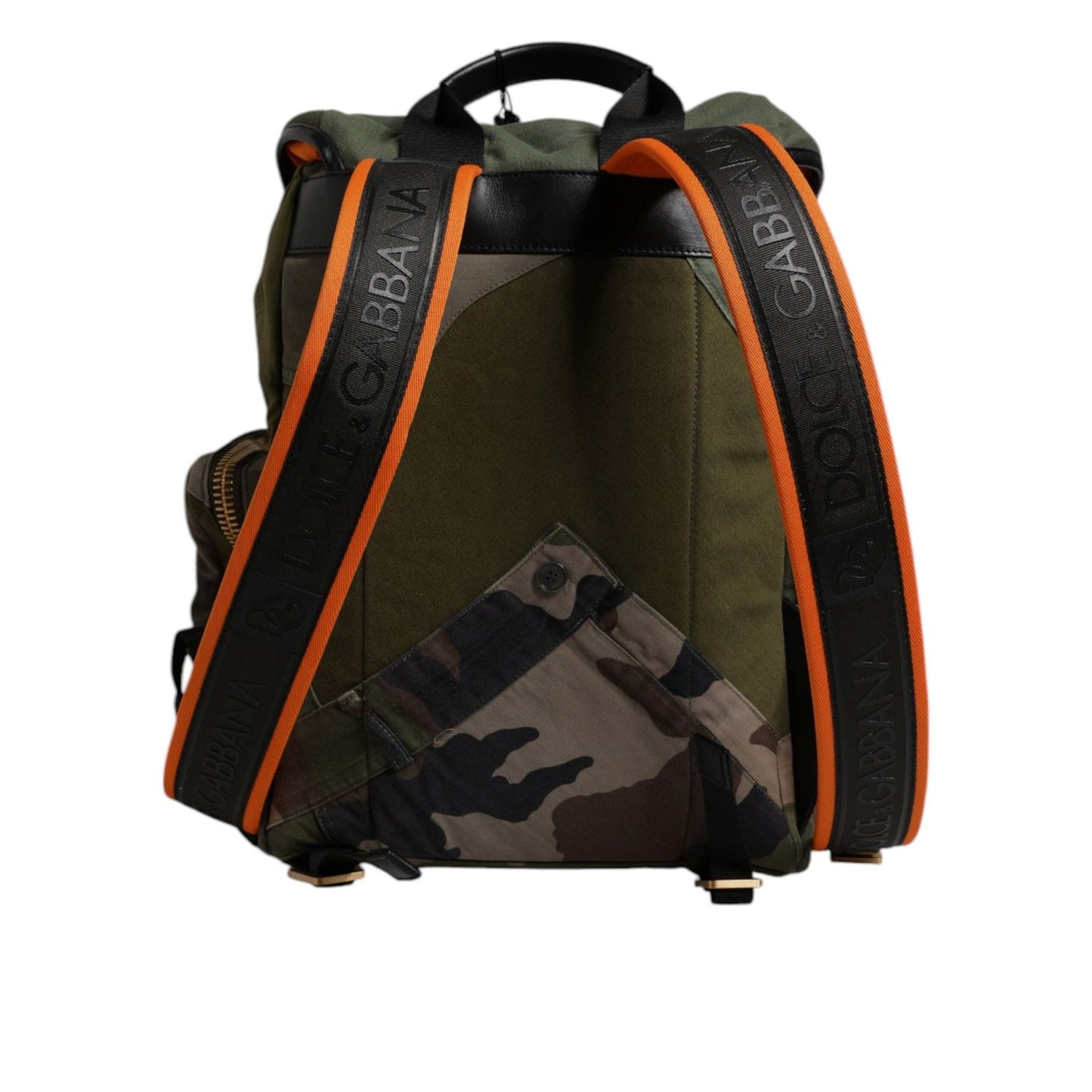 Dolce & Gabbana Military Green Patchwork Travel Backpack Bag