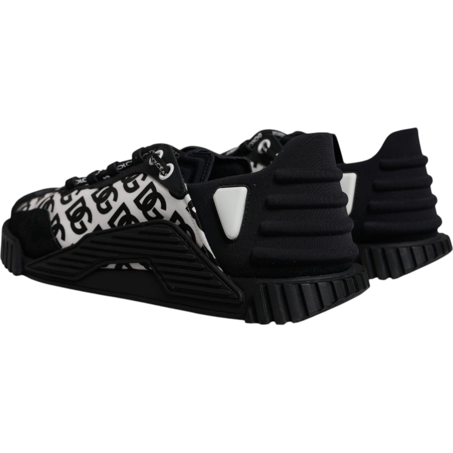 Dolce & Gabbana Black Logo Lace Up Low Top NS1 Sneakers Shoes