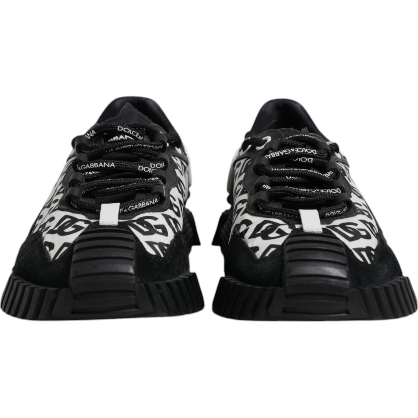 Dolce & Gabbana Black Logo Lace Up Low Top NS1 Sneakers Shoes