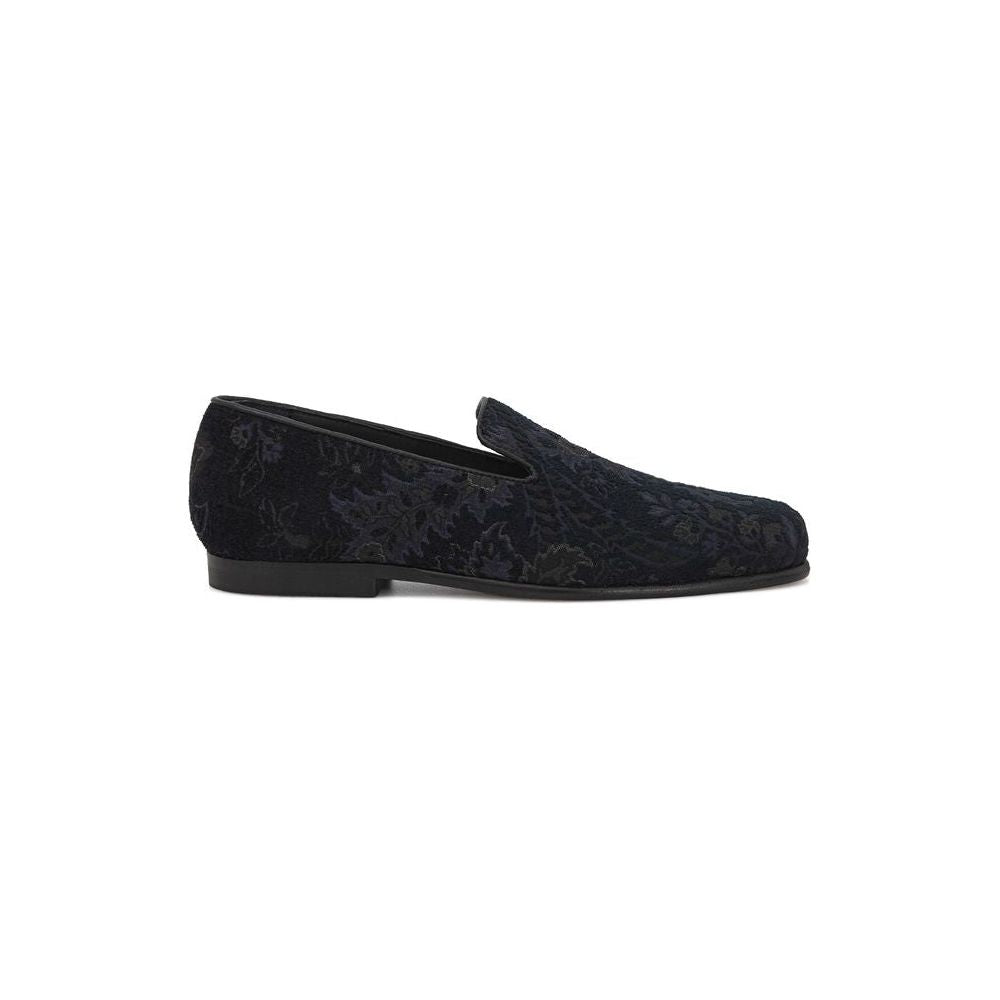 Etro Blue Leather Loafer Etro Dark Slate Gray