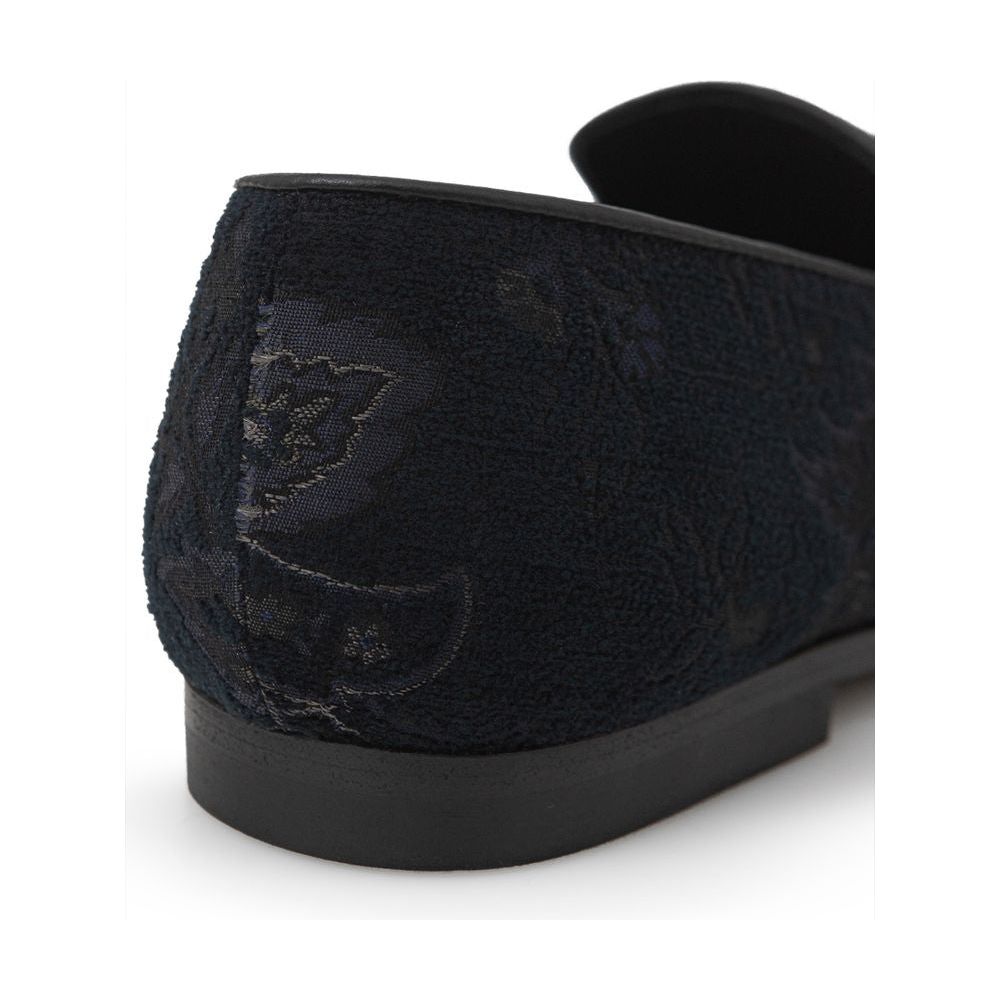 Etro Blue Leather Loafer Etro Black