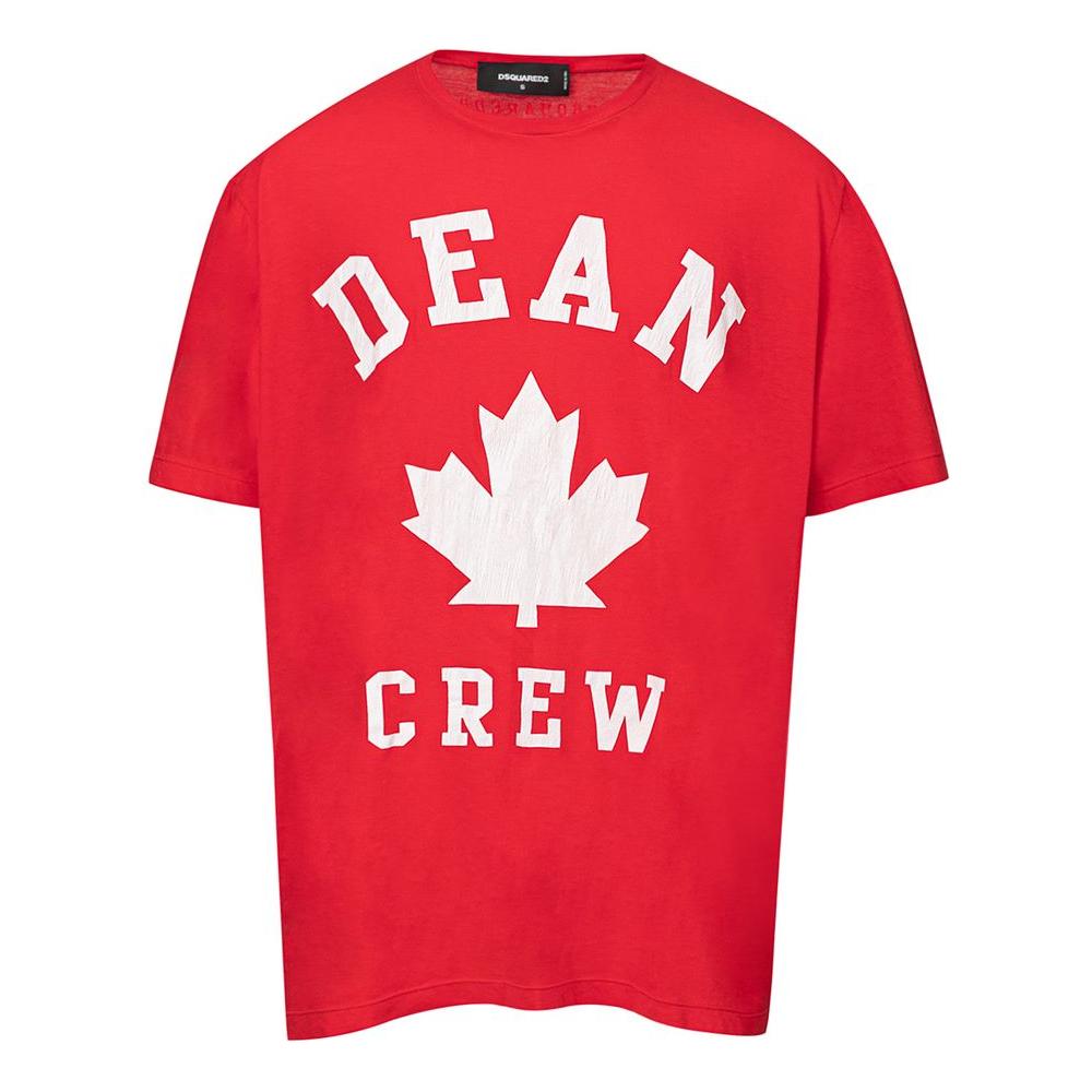 Dsquared² Red Cotton T-Shirt Dsquared² Firebrick