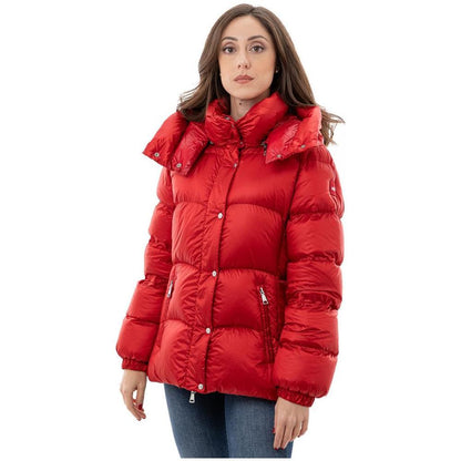 Add Red Polyamide Full-Length Jacket