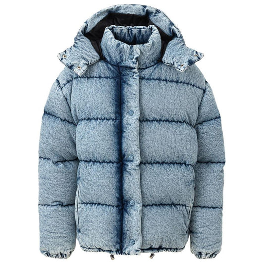 Miu Miu Blue Polyester Jackets & Coat Miu Miu Light Slate Gray