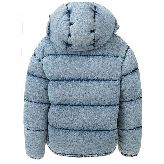 Miu Miu Blue Polyester Jackets & Coat Miu Miu Light Slate Gray