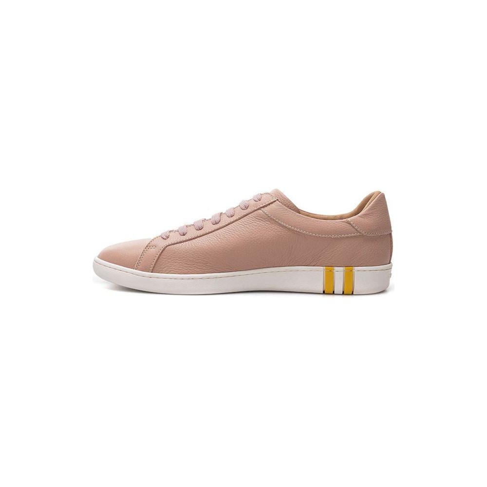Bally Pink Fabric And Leather Low Top Sneakers