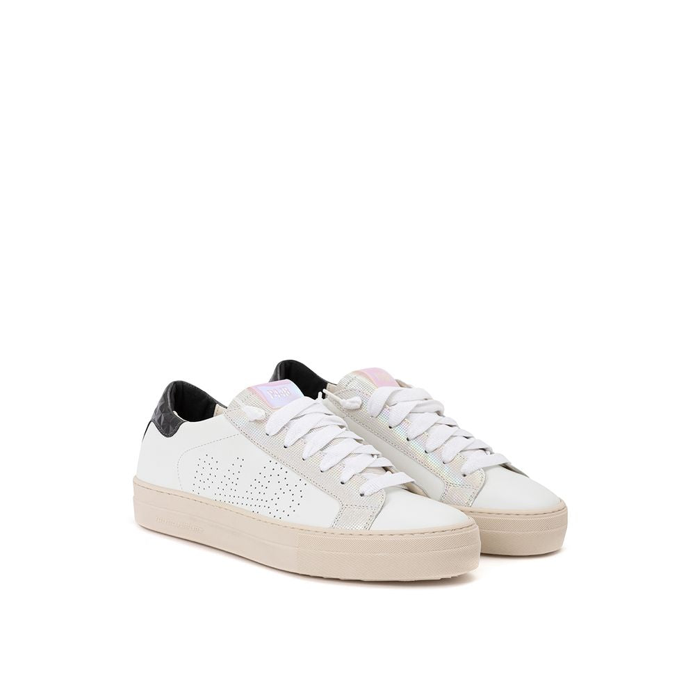 P448 White Leather Athletic Sneakers P448