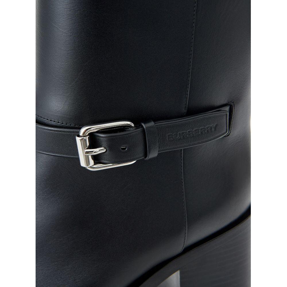 Burberry Black Leather Ankle Boots