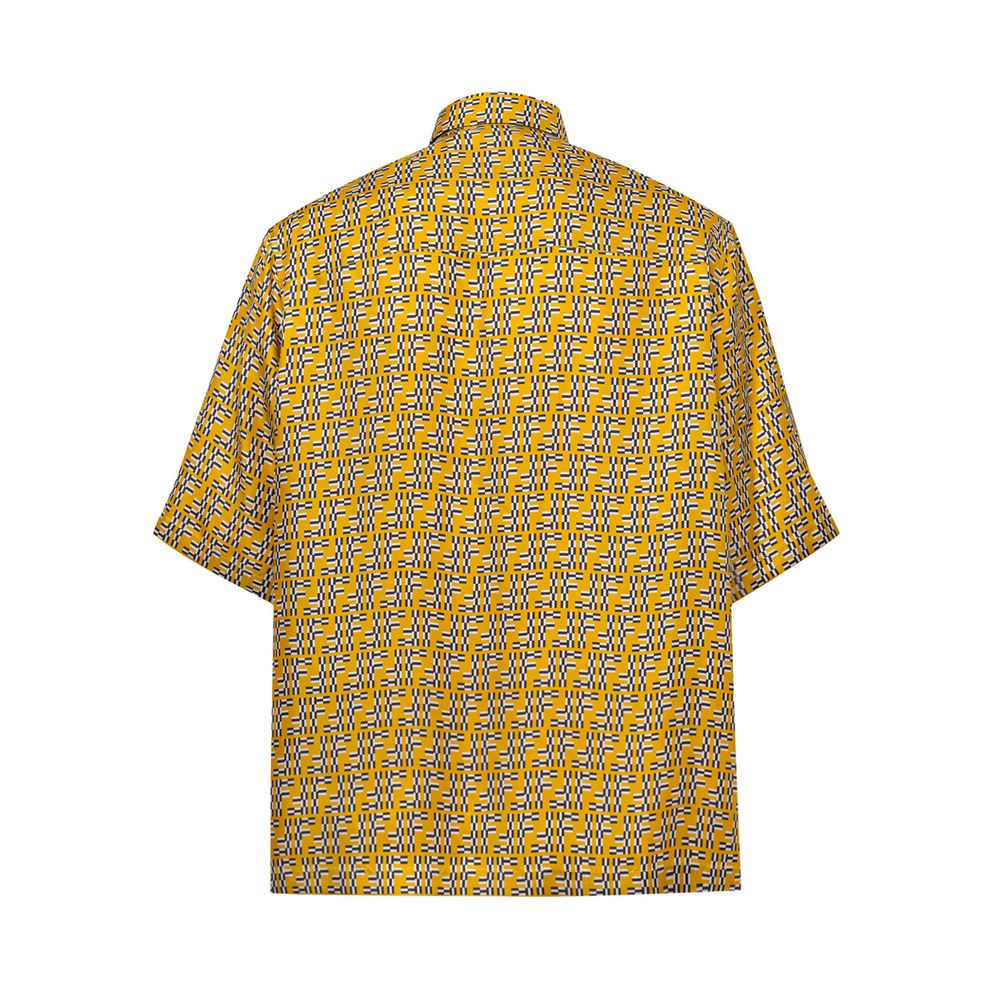 Fendi Yellow Silk Shortsleeve Shirt
