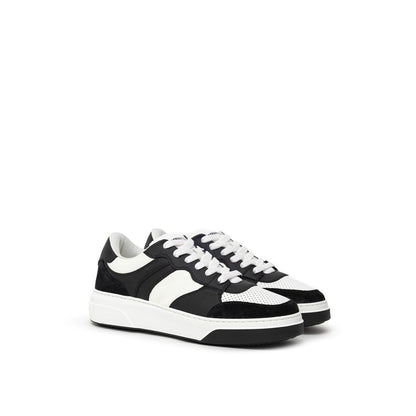 Dsquared² Black And White Leather Athletic Sneakers