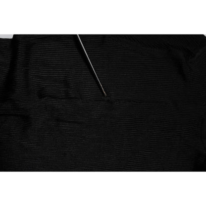 Dolce & Gabbana Black Knit Long Sleeves Turtleneck Slim Top