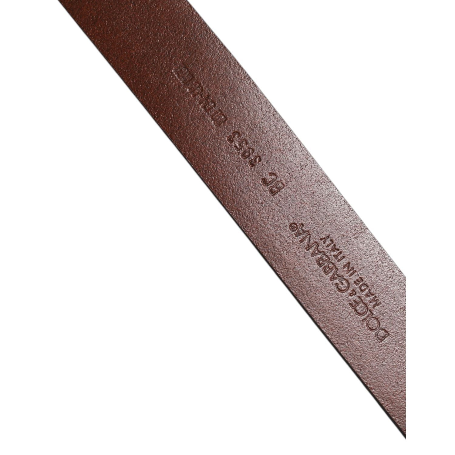 Dolce & Gabbana Brown Leather Classic Metal Logo Buckle Belt