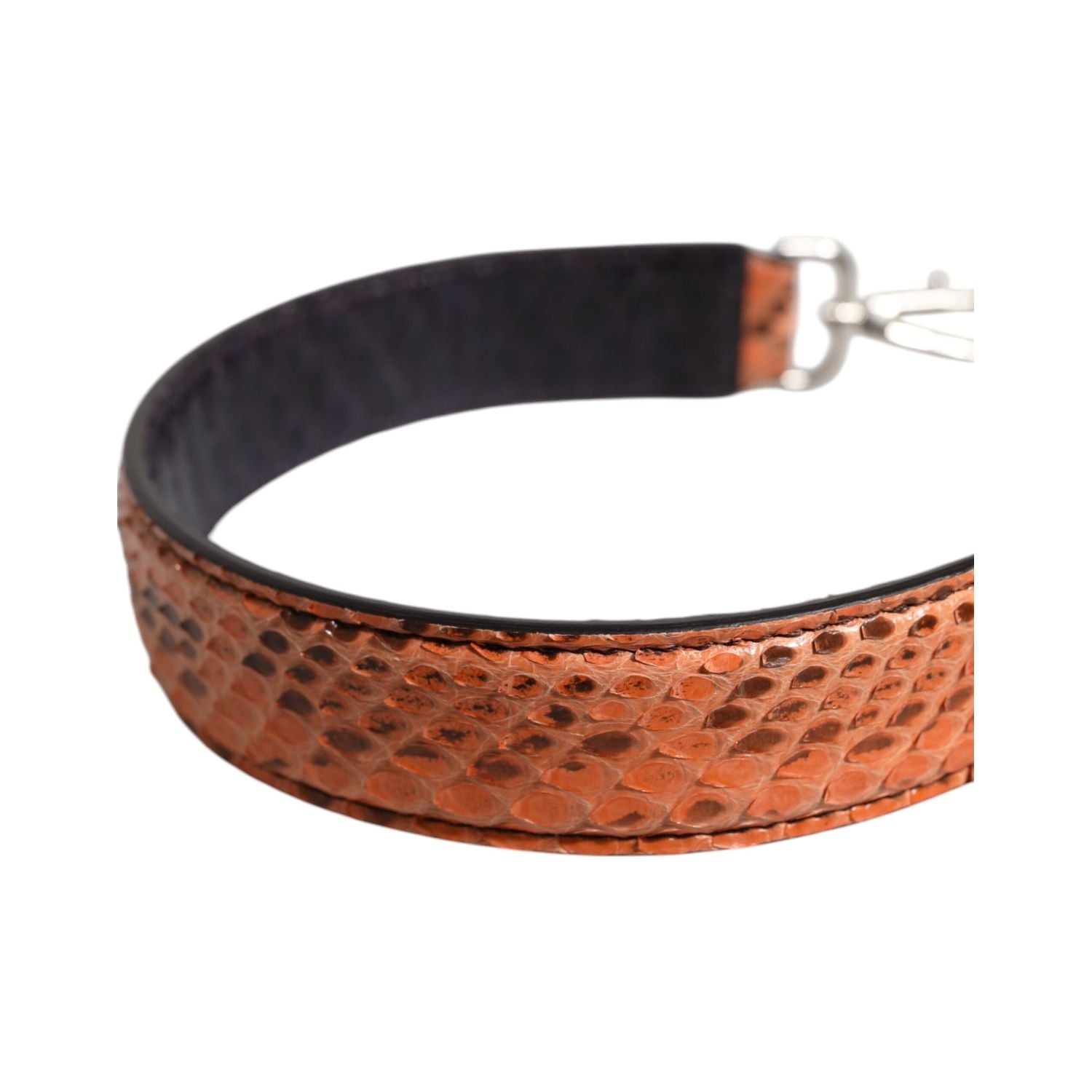 Dolce & Gabbana Black Beige Exotic Leather Bag Shoulder Strap