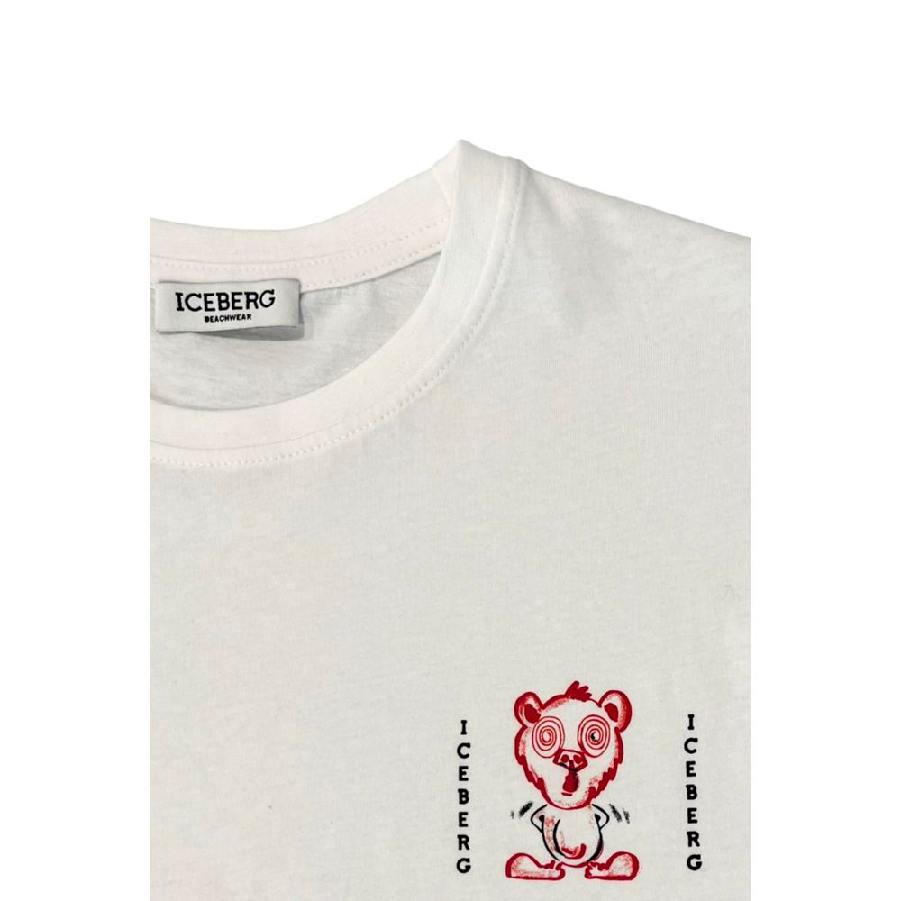 Iceberg White Cotton Men T-Shirt Iceberg