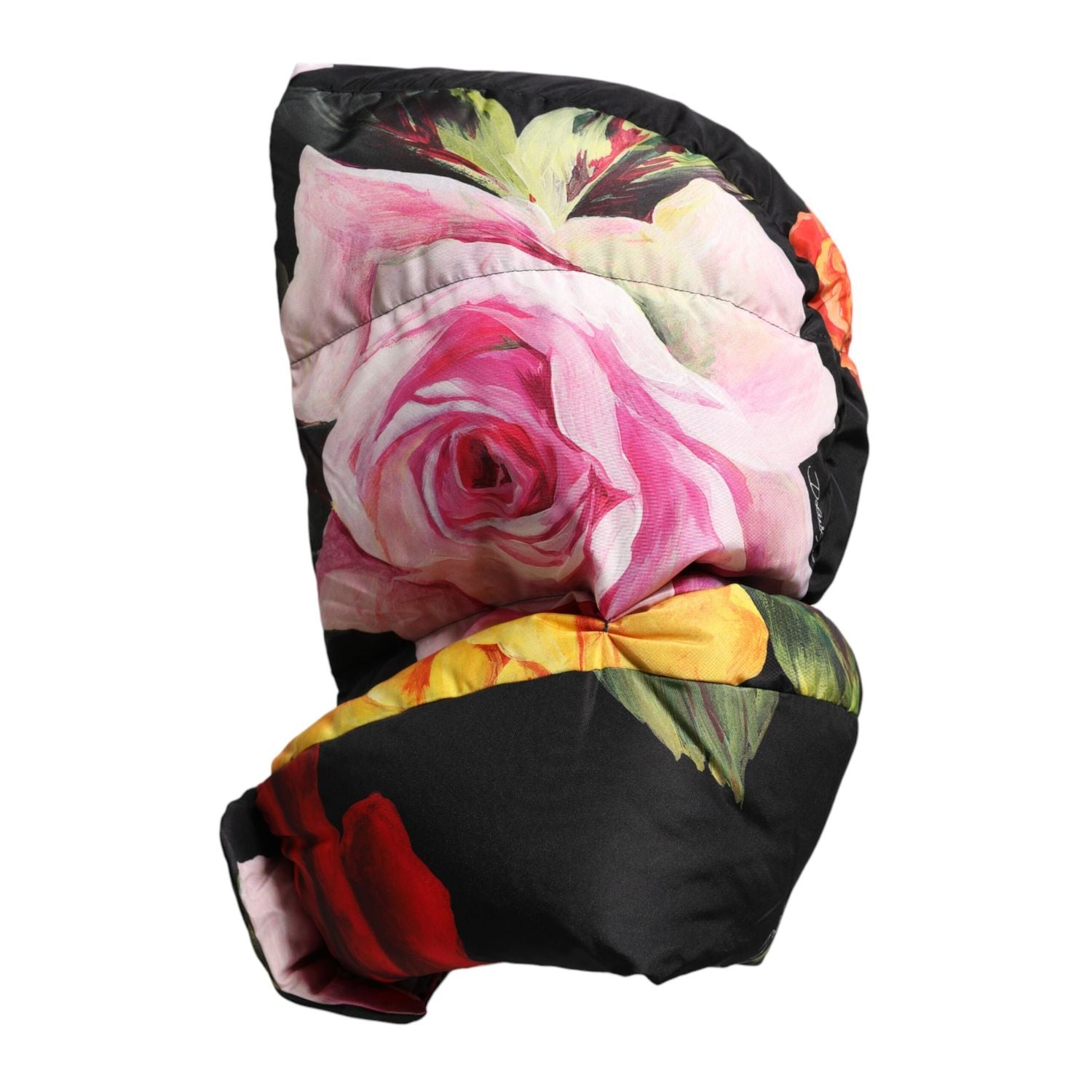 Dolce & Gabbana Black Floral Print Whole Head Wrap Hat