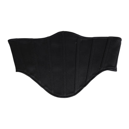 Dolce & Gabbana Black Cotton Waist Tuxedo Belt Cummerbund