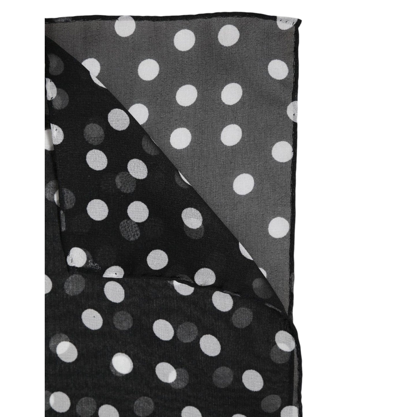 Dolce & Gabbana Black Polka Dots Polyester Wrap Shawl Scarf