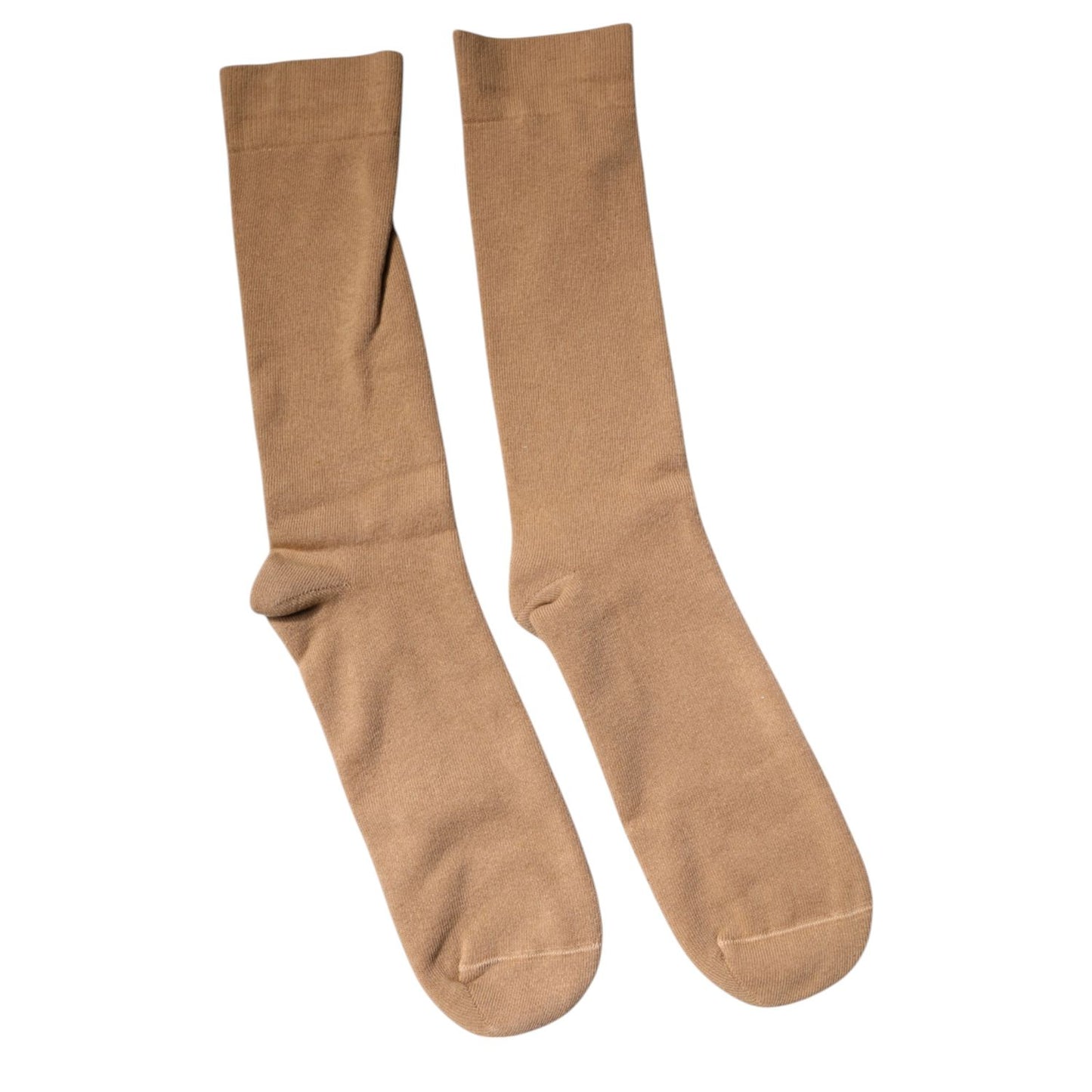 Dolce & Gabbana Brown Solid Cotton Mid Calf Men Socks