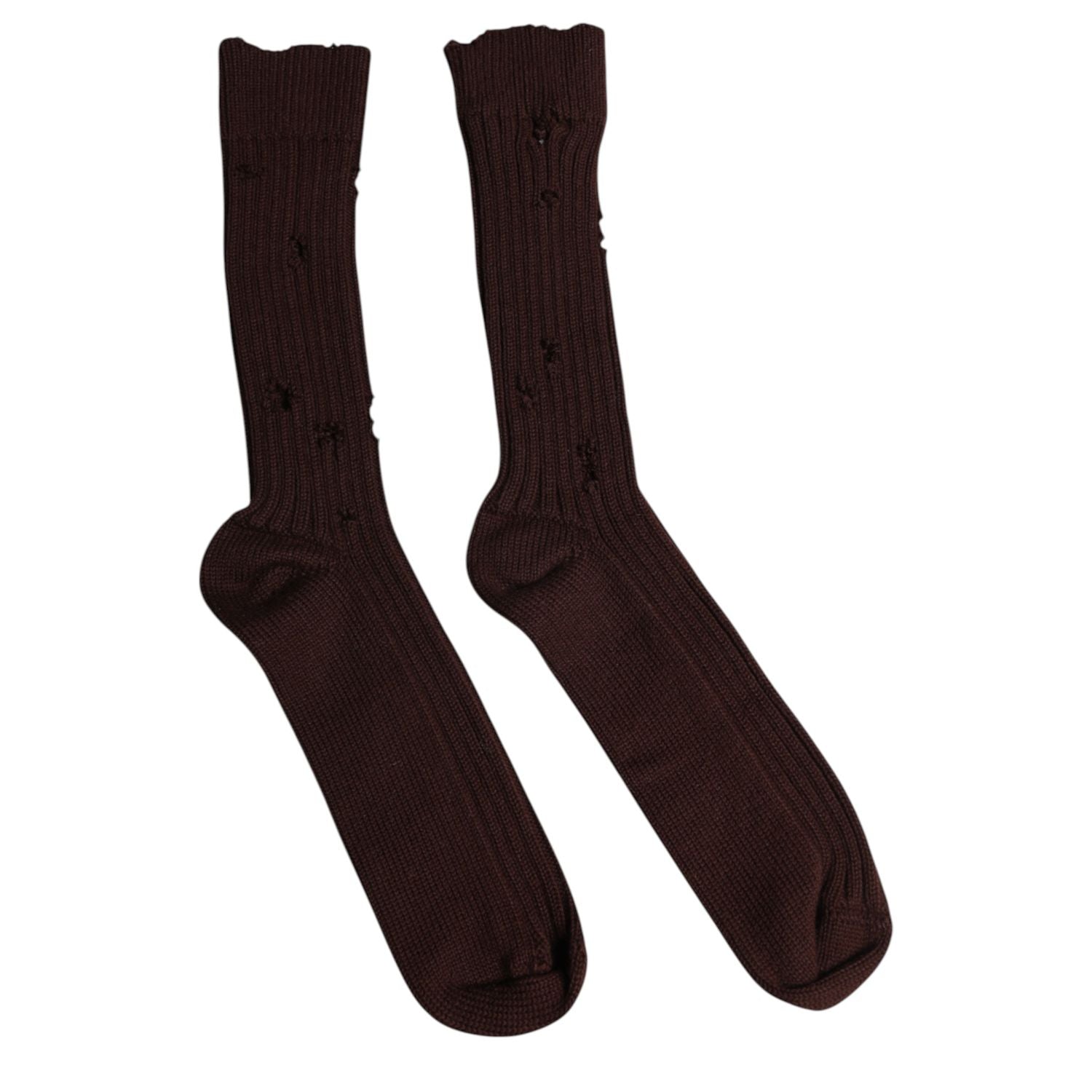 Dolce & Gabbana Brown Cotton Stretch Over The Calf Socks