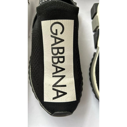 Dolce & Gabbana Black White Slip On Sorrento Sneakers Shoes