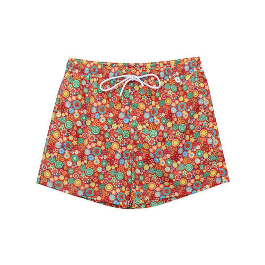 Isaia Red Polyester Swim Shorts