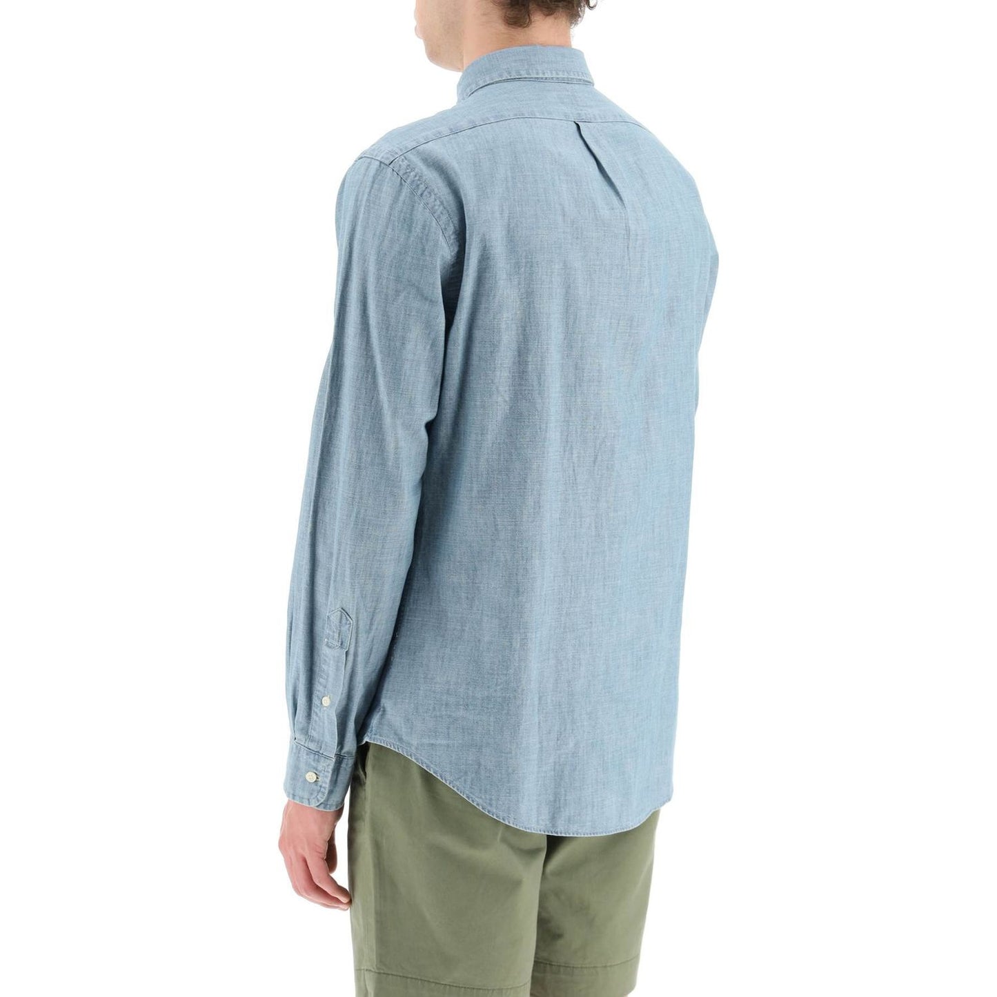 Polo Ralph Lauren slim fit shirt in stone-washed chambray Shirts Polo Ralph Lauren Dark Gray