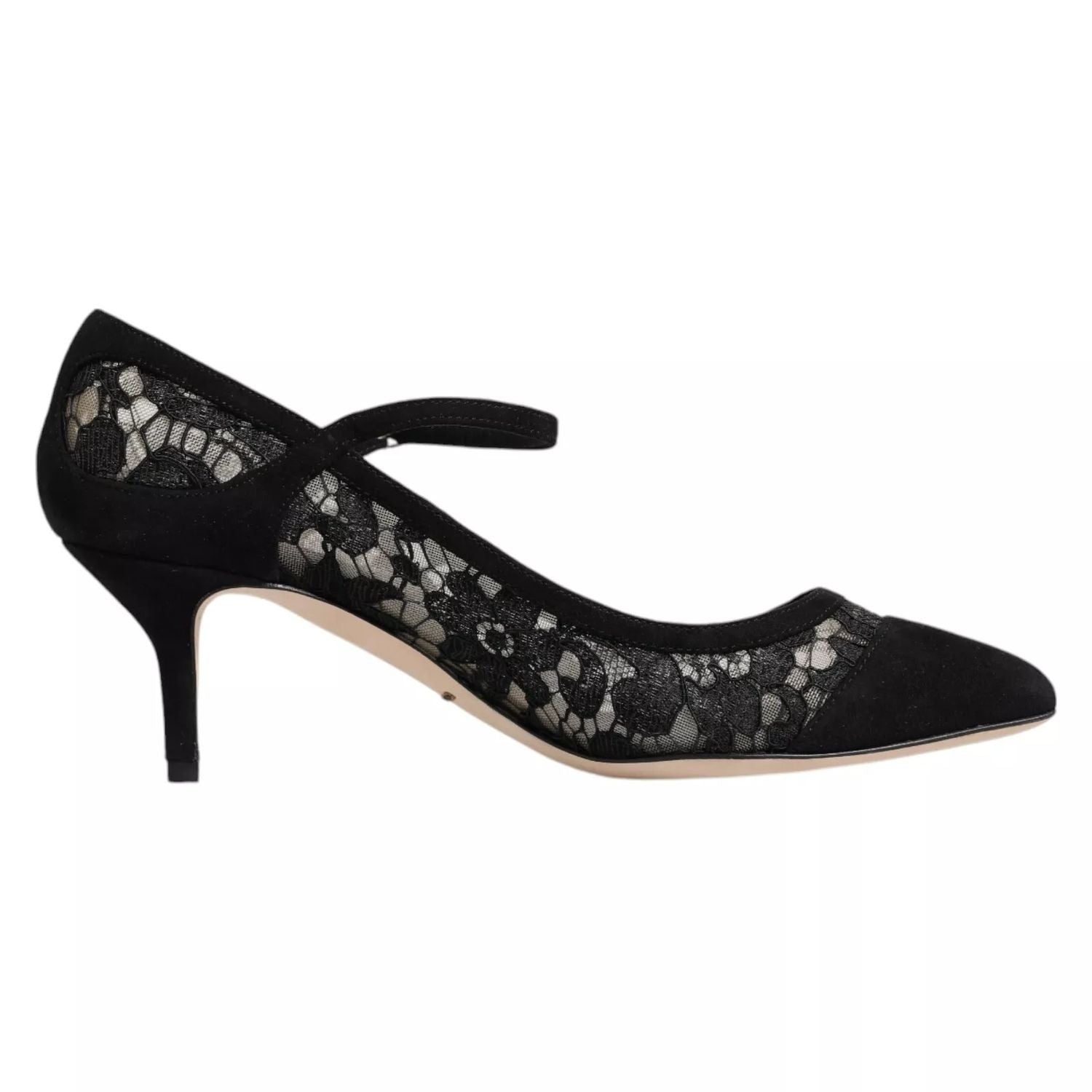 Dolce &amp; Gabbana Black Mary Jane Taormina Lace Pumps Shoes