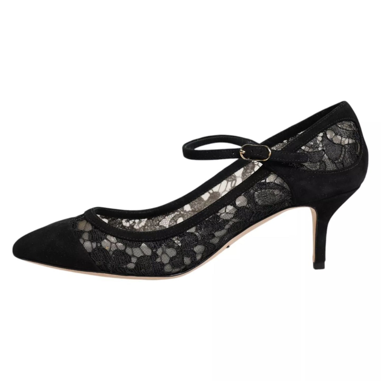 Dolce &amp; Gabbana Black Mary Jane Taormina Lace Pumps Shoes