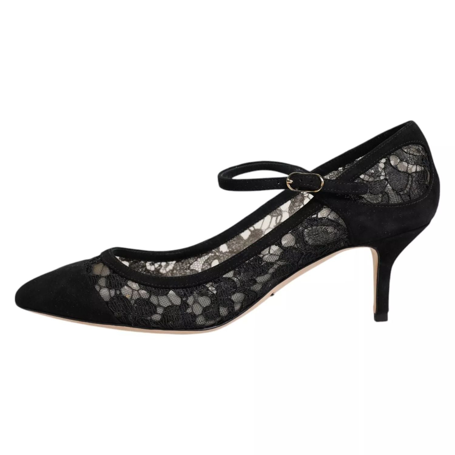 Dolce &amp; Gabbana Black Mary Jane Taormina Lace Pumps Shoes