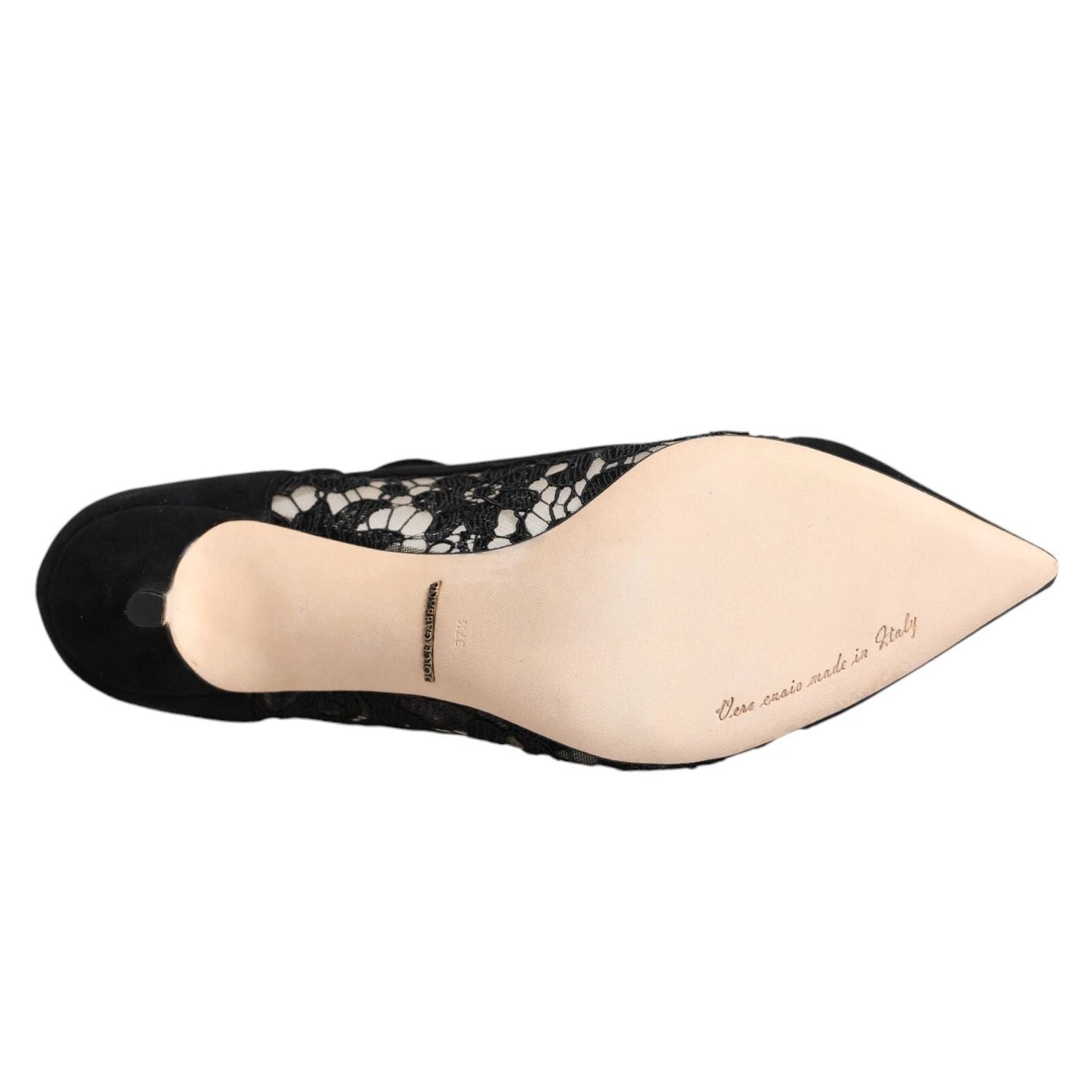 Dolce &amp; Gabbana Black Mary Jane Taormina Lace Pumps Shoes