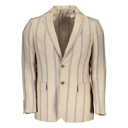 Gant Beige Linen Men's Jacket Gant