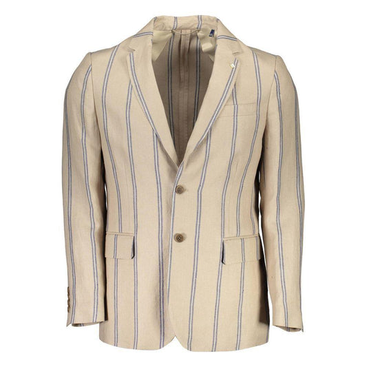 Gant Beige Linen Men's Jacket Gant